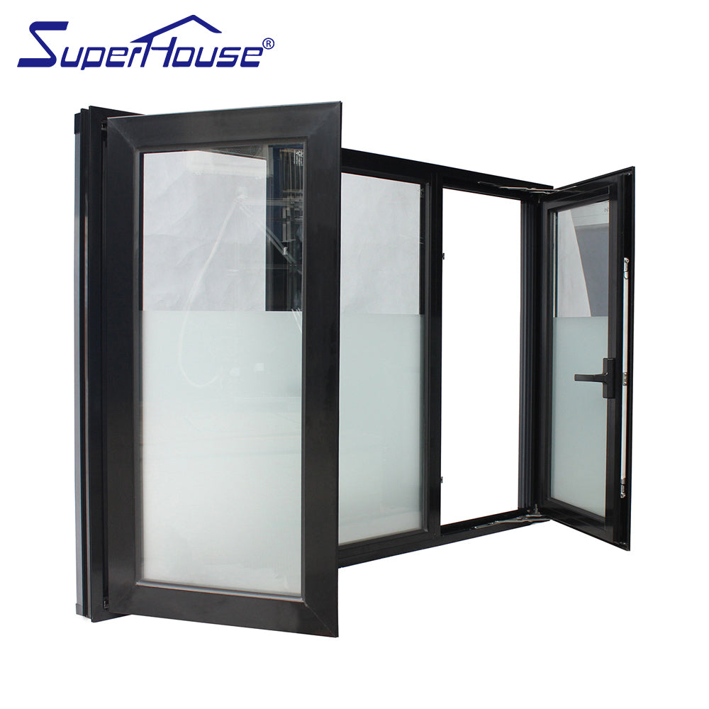 Superhouse Double Glazed Windows Aluminum frame tempered glass casement window