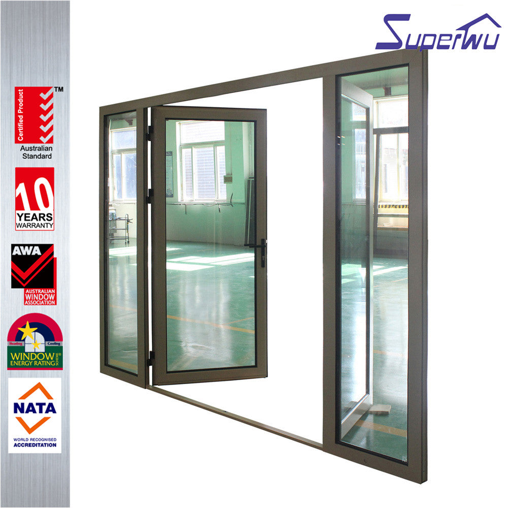 Superwu Hurricane Resistant Aluminum Alloy Casement Glass Door High Quality Customizable Casement Door