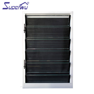 Superwu Cheap price aluminium Australia standard sound insulation aluminum louver windows with tempered glass