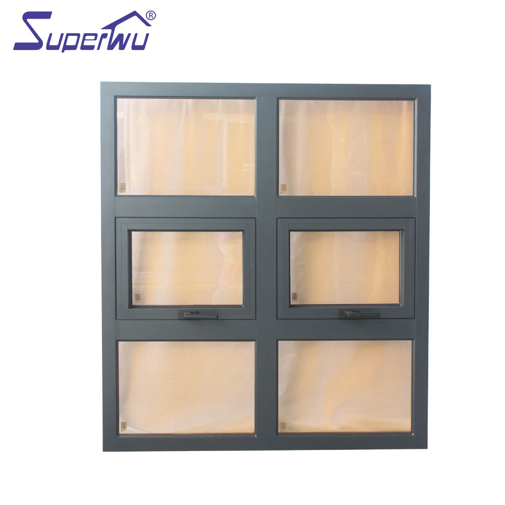 Superwu manufacturer Best price high quality impact rated glazed awning hung window