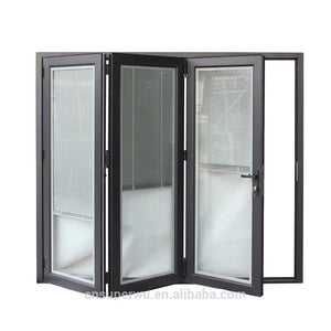 NFRC AS2047 prefab house horizontal AS2208 double glazed folding doors with build in blind under 100k