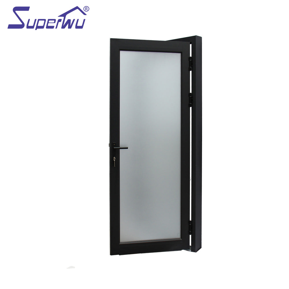 Superwu Commerical casement swing door grill design aluminum hurricane proof door