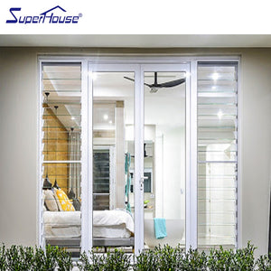 Superhouse High quality aluminum glass door with side glass louver window