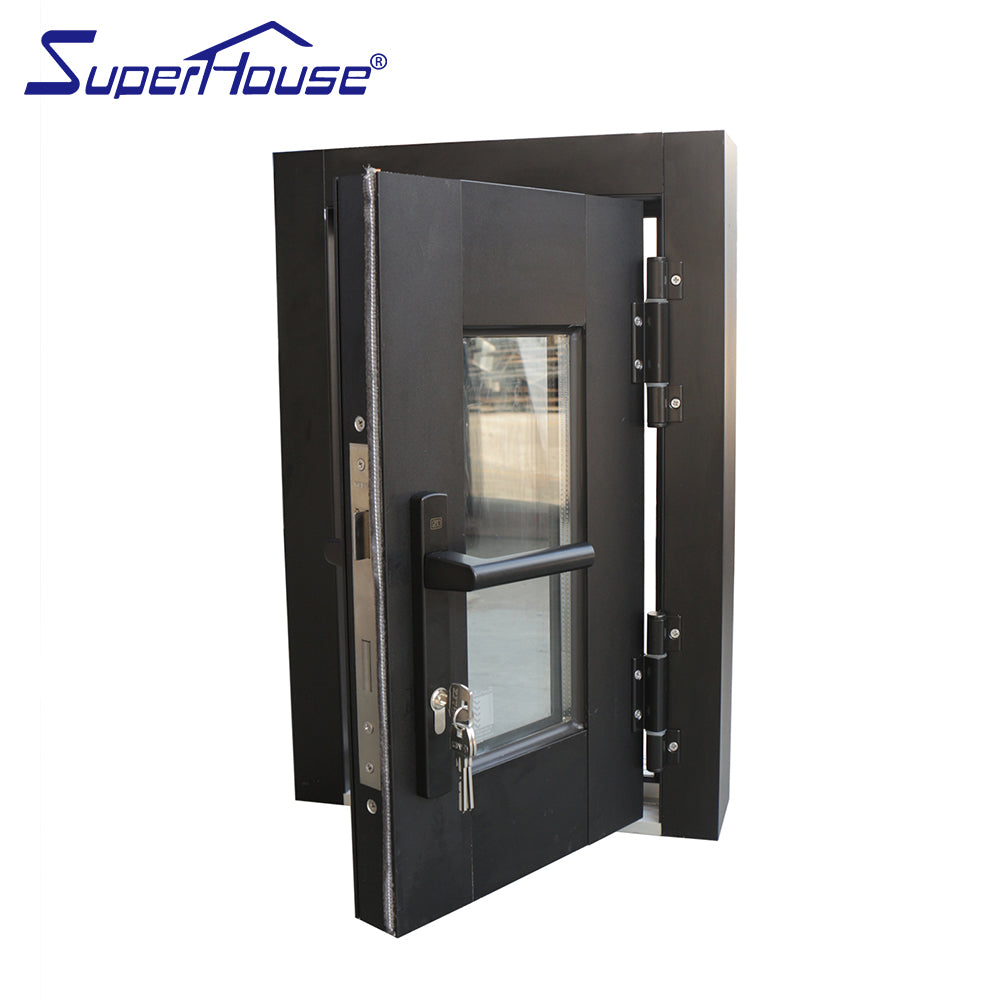 Superhouse AS2047 NFRC AAMA NAFS NOA standard commercial tempered glazed aluminum small hinged door