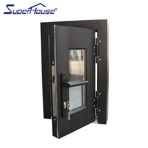 Superhouse AS2047 NFRC AAMA NAFS NOA standard commercial tempered glazed aluminum small hinged door