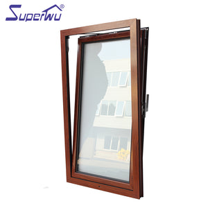 Superwu Australia Standard New Design Wooden Color Frame Tilt and Turn Window Factory Supply