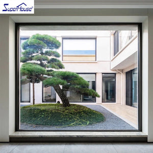 Superhouse Aluminum fixed window curtain wall arched windows for villa