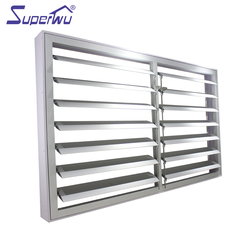 Superwu Aluminium External Shutters With Security Mesh Power Electric