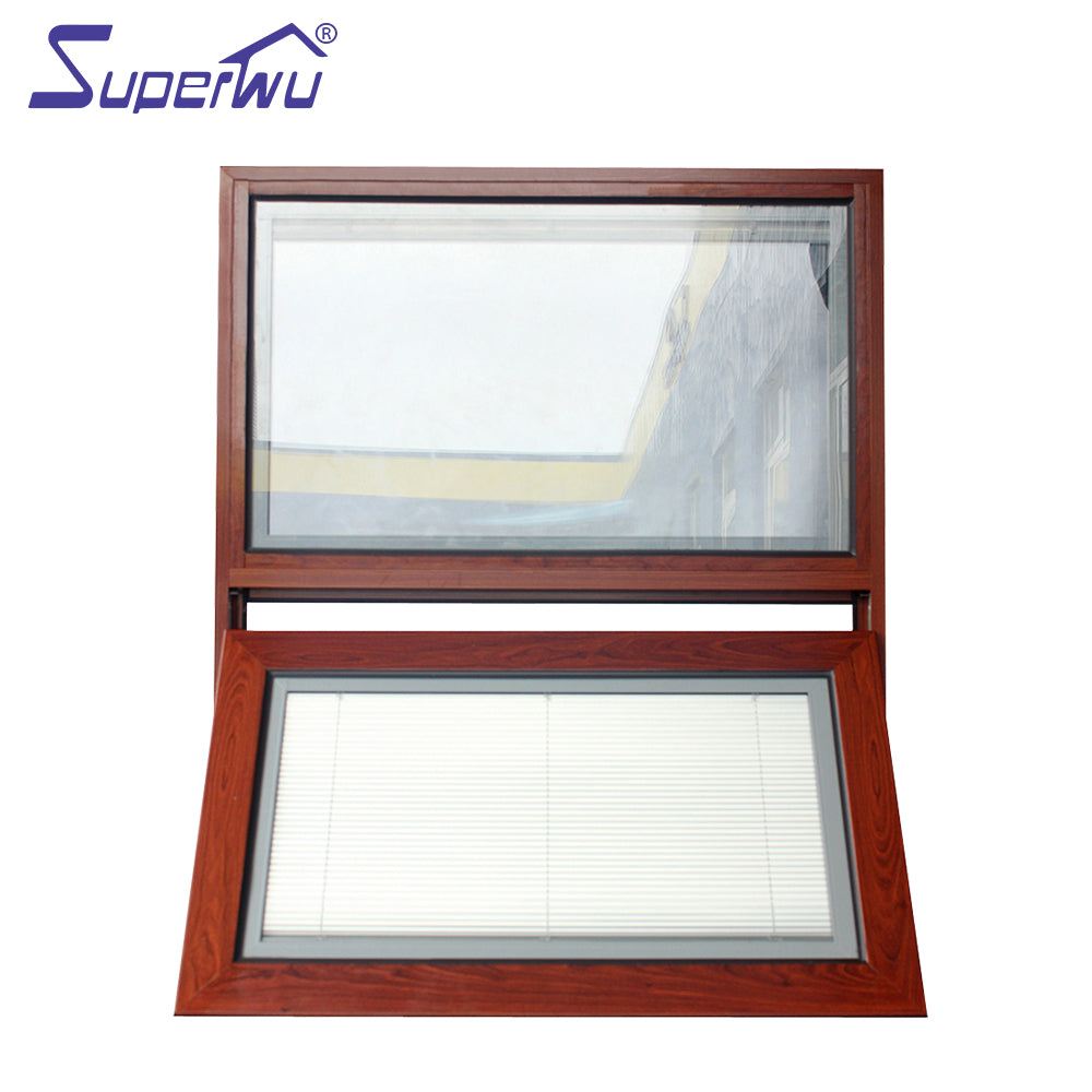 Superwu Cheap price Australia standard aluminum awning window with fixed window double glazed