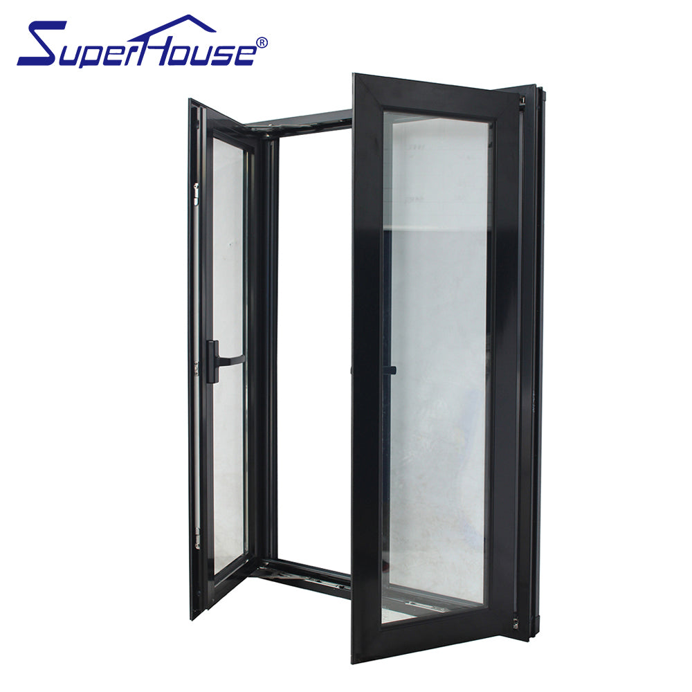 Superhouse USA Standard temper glass aluminum frame casement windows with mosquito net