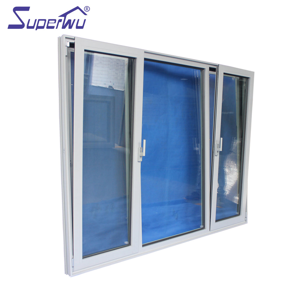Superwu Double Glaze Temper Glass Insulation Tilt And Turn Aluminum Windows