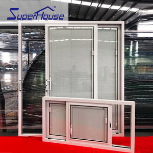 Superhouse Aluminum sliding glass door with insert blinds for villa project