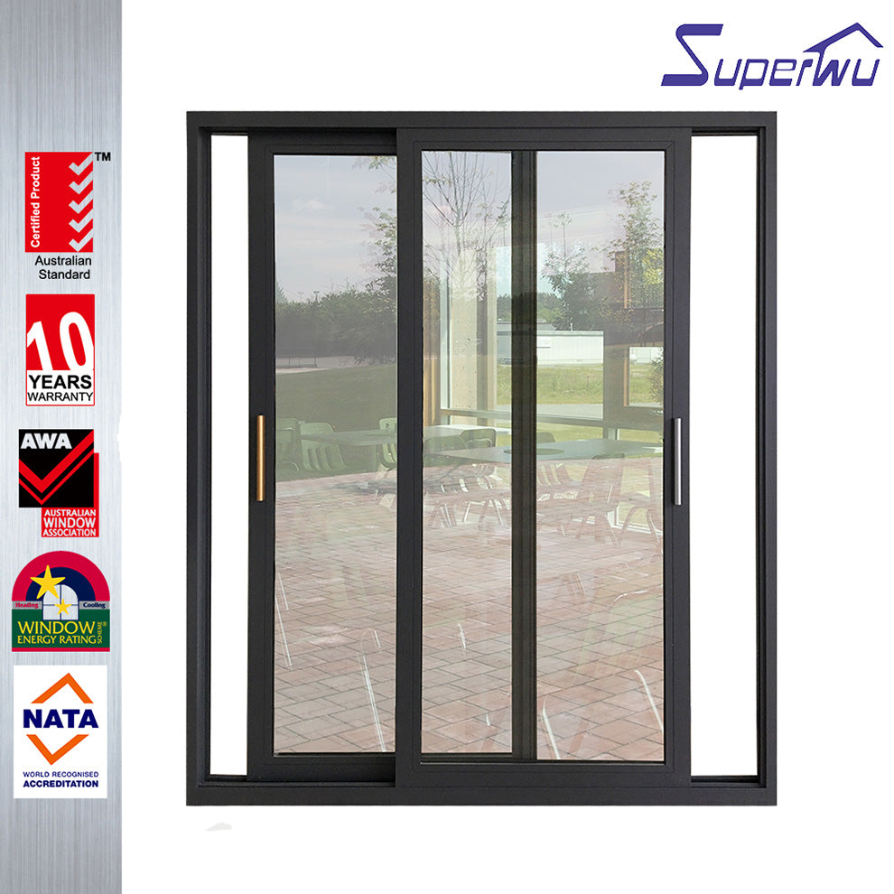 Superwu Factory price manufacture 2 tracks sliding glass aluminum window price for nepal market