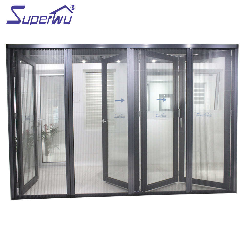 Superwu Aluminum doors meet Australia standard fold door exterior with retractable net