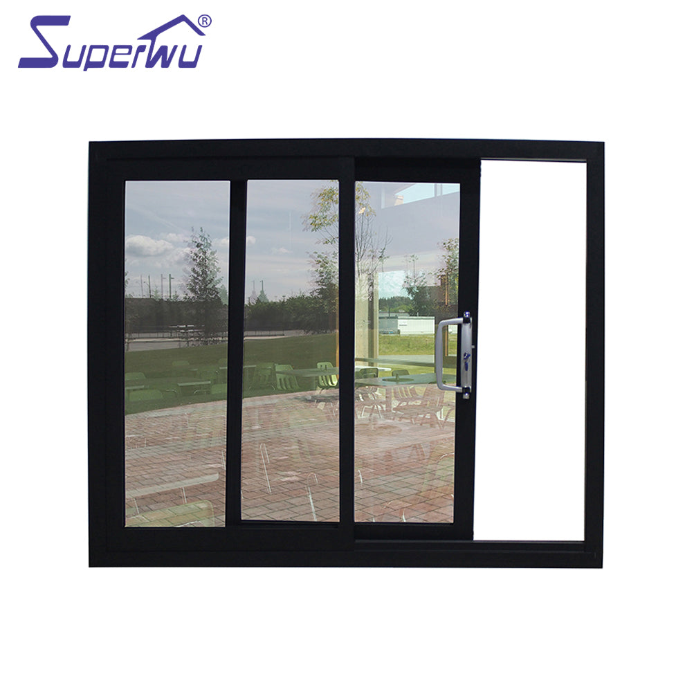 Superwu Best Selling energy saving cheap price double glazed clear glass aluminum sliding windows