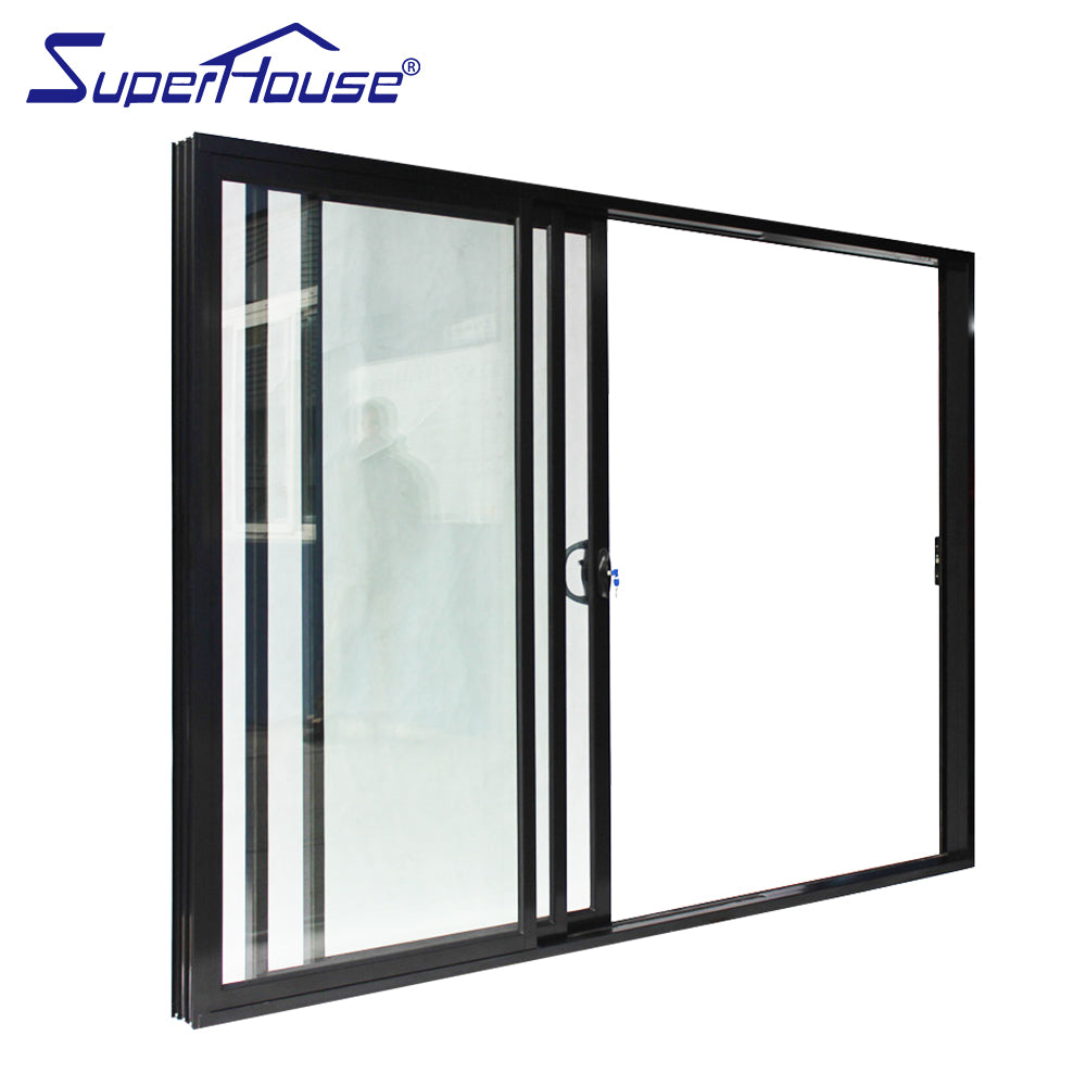 Superwu Double glass commercial accordion silding doors 3 panels sliding door