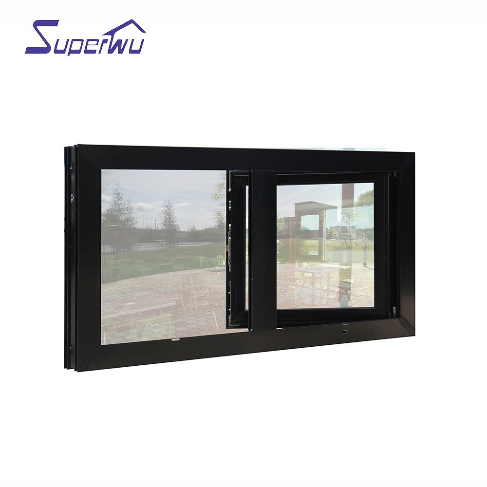 Superwu aluminum double tempered casement glass windows prices