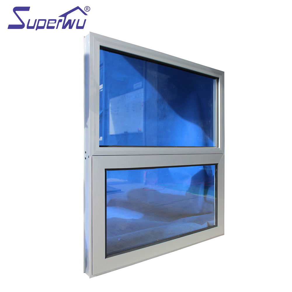 Superwu Double Tempered Insulated Glass Aluminum Awning Window Design