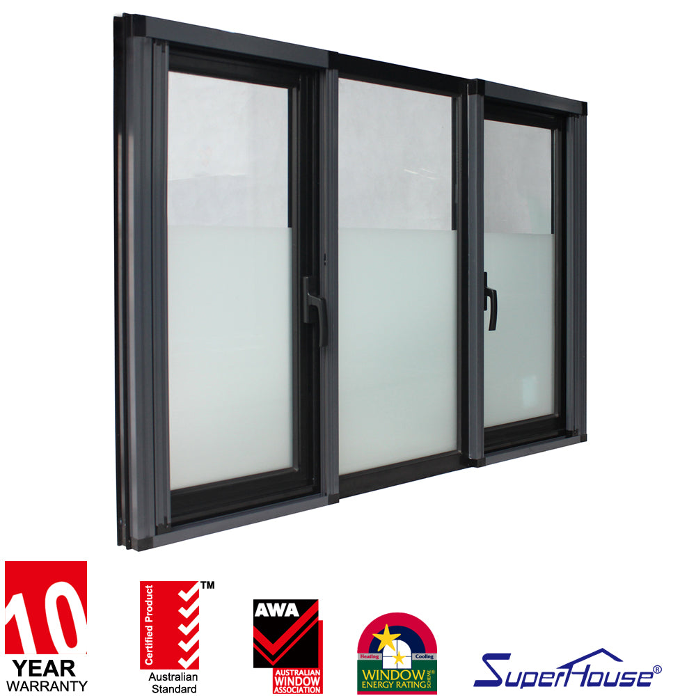 Superhouse North American Certified Impact resistant Aluminum framed casement window prices for Villa,Renovation house