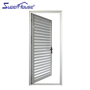 Superwu Customized electrophoresis louver door cheap hinge door glazed doors aluminum