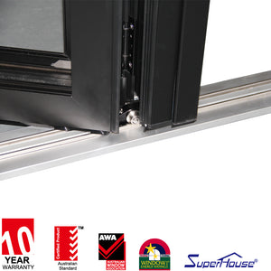Superhouse AS2047 NFRC AAMA NAFS NOA standard commercial double glass whote aluminium folding doors