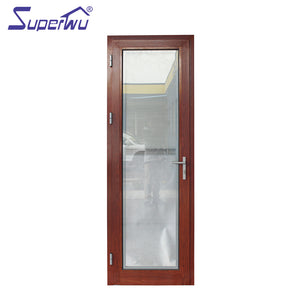 Superwu Professional Manufacturer Design Wholesale Wood Color Glass Swing door Casement Door