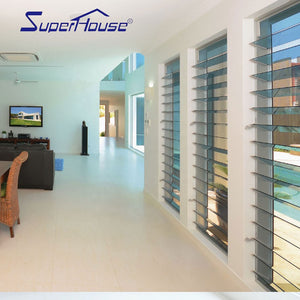Superhouse North American standard customize size glass louvre window for villa house
