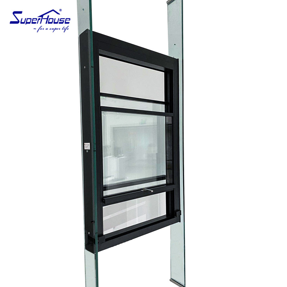 Superhouse High quality double glaze upvc verticial sliding single hung window