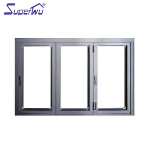 Superwu Energy efficient aluminium folding window price aluminium bi-folding best sale windows and doors