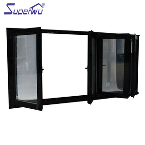 Superwu Factory in China for Aluminum bi-folding Window with double glazed glass
