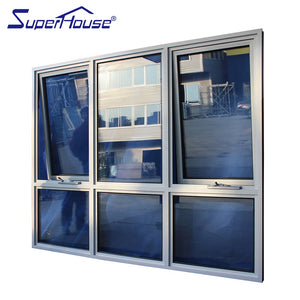 Superhouse aluminium customized glass awning flyscreen window