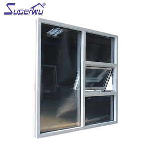 Superwu impact system double glazed insulated aluminum alloy awning windows
