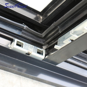 Superhouse Short Double Casement Windows With Matte Black Powder Coating Aluminum Frame