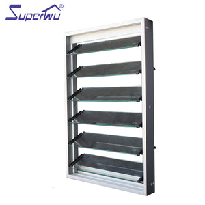 Superwu Australia popular design customized aluminum framed glass louvres protection of wind and rain