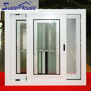 Superhouse North American standard top arched design aluminum glass sliding window with grill pattern