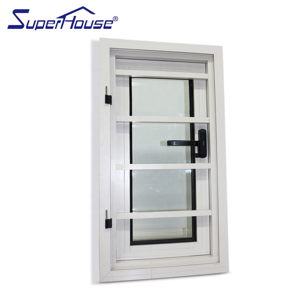 Superhouse Anti theft bar aluminium clear glass casement window