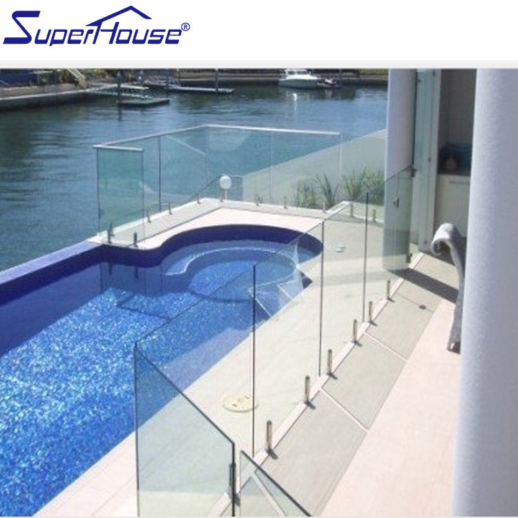Superhouse Australia standard tempered glass railing pool fencing glass balustrade for house villa