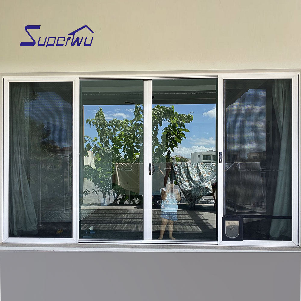 Superhouse Australia commercial system aluminum frame sliding door with stainless steel security grill cheap sliding door
