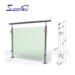 Superwu Australia standard popular design aluminum alloy&glass fence or handrail or balustrade