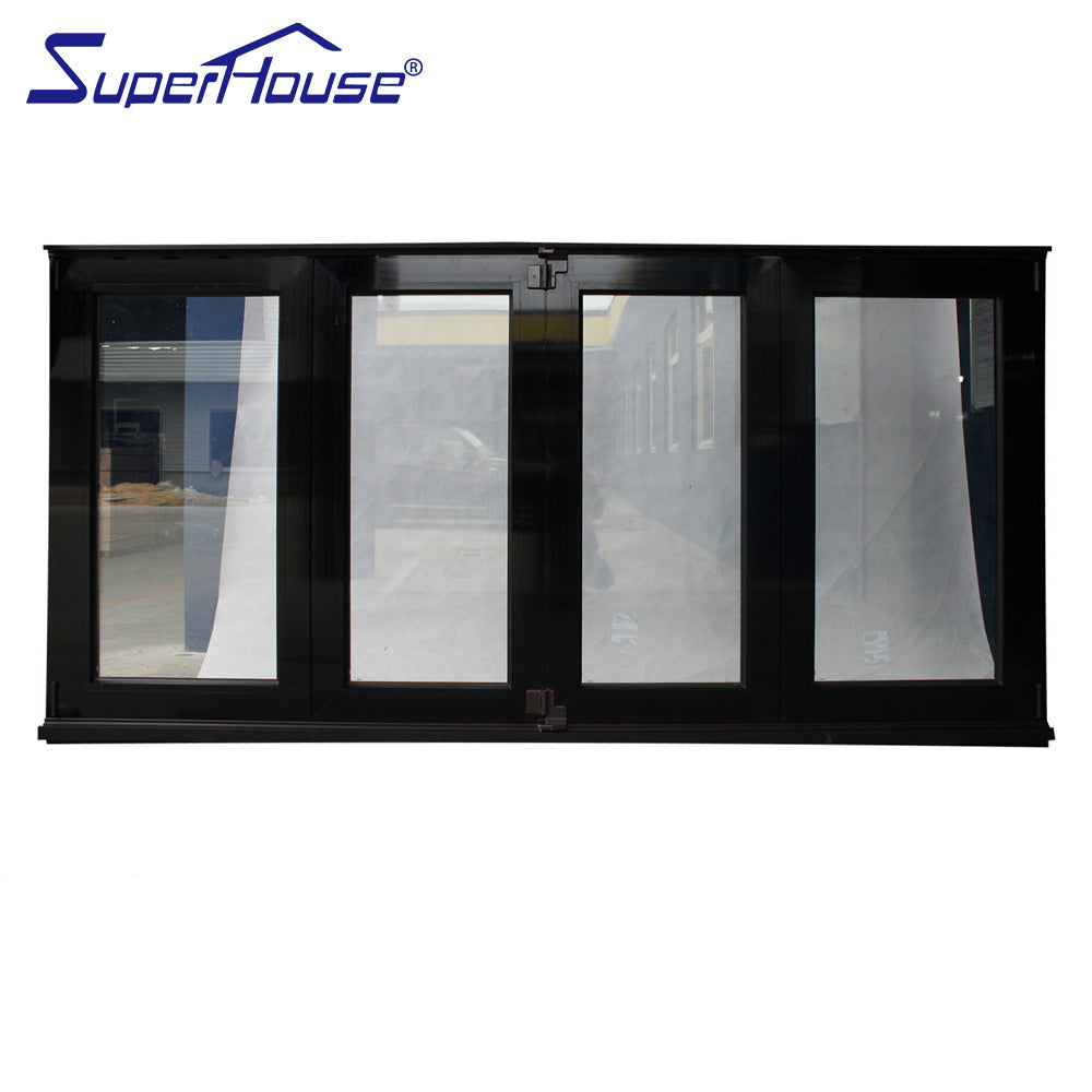 Superwu German brand aluminum alloy folding windows double glazed tempered glass