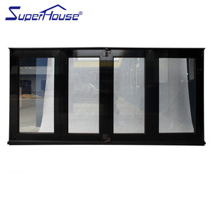 Superwu German brand aluminum alloy folding windows double glazed tempered glass