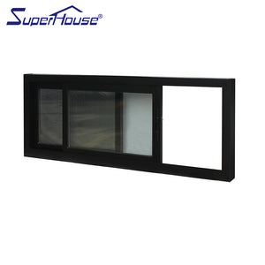 Superhouse USA Standard double glass aluminum horizontal sliding windows with mesh