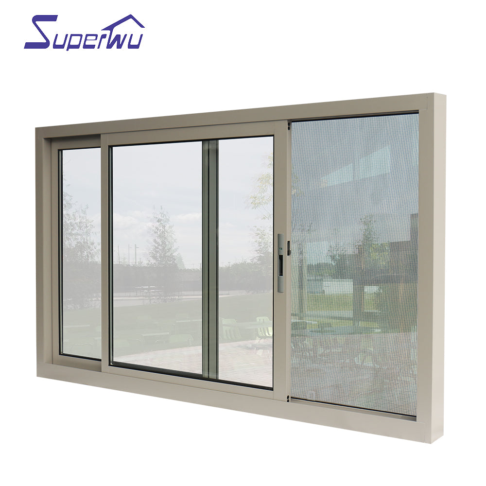 Superwu Factory Cheap Price aluminum sliding window with double tempered glass aluminium 2 panels sliding windows