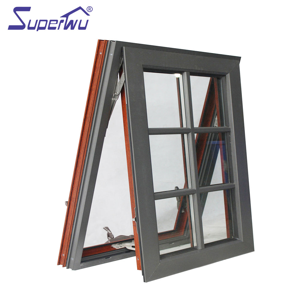 Superwu America Standard Double Tempered Glass Aluminum Awning window with NFRC certifications