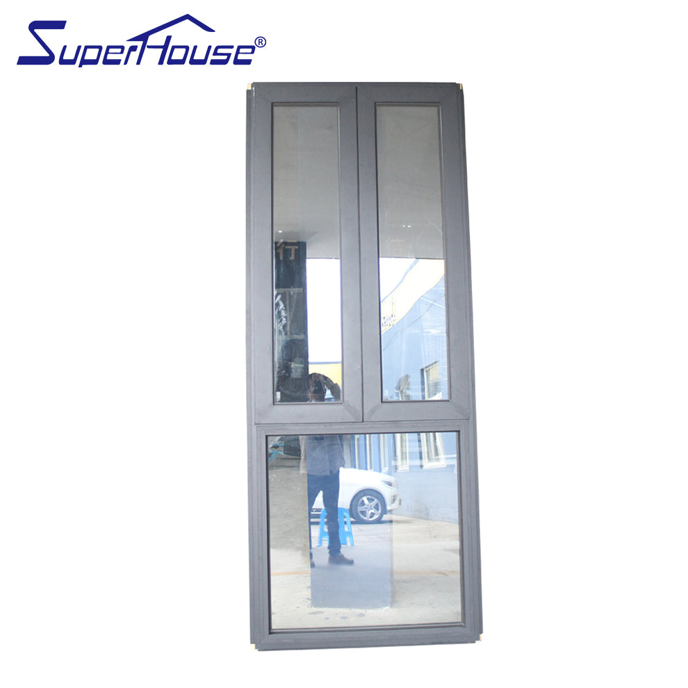 Superwu Modern design casement with fixed window windproof aluminum series window