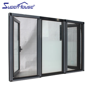 Superhouse North America NFRC and NOA standard high quality double glass aluminum black casement window