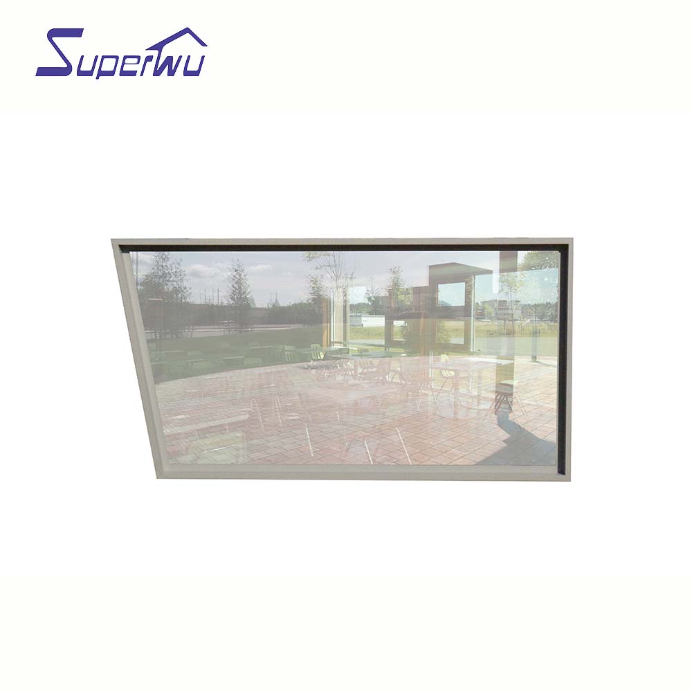 Superwu Latest trapezoidal design thermal break double glazed aluminum fix glass window best sale