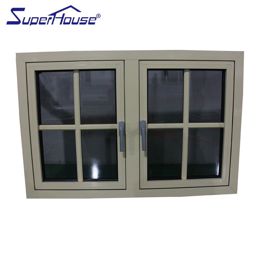 Superhouse North America NFRC and NOA standard high quality powder coating aluminum casement windows grid