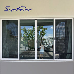 Superhouse Australian standard sliding glass door 4 panel stacker door for villa house