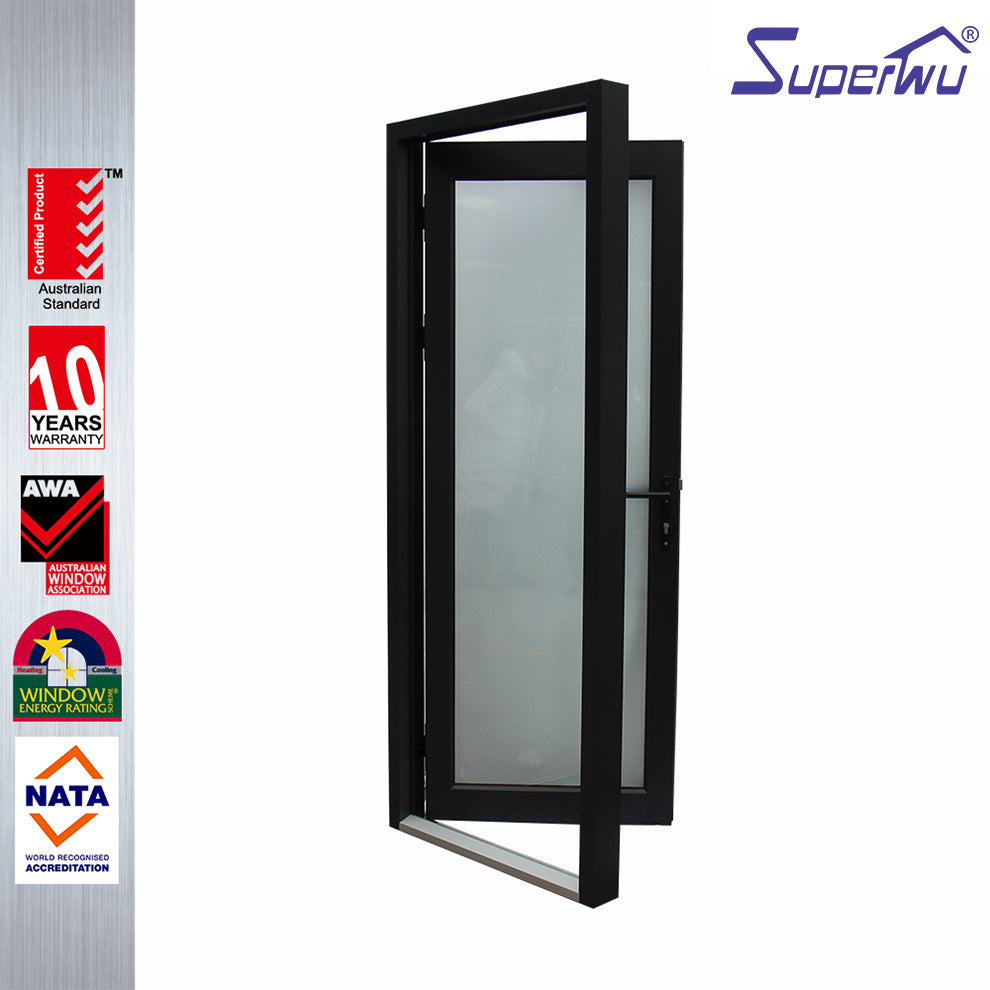 Superwu Aluminium Door French Hinge Swing Casement Doors Double Glazed Glass Tempered